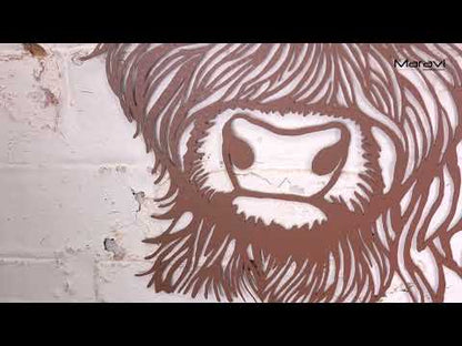 Rustic Metal Highland Cow Wall Art