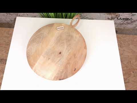 Amba Rustic Round Wooden Serving Board 38cm - Product Video
