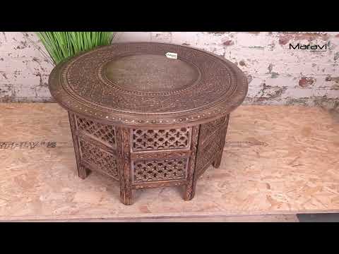 Damodar Hand Carved Mango Wood Coffee Table Product Video
