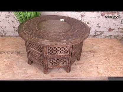 Damodar Hand Carved Mango Wood Coffee Table Product Video