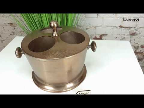 Chuhan Wine Ice Bucket 3 Bottle Sections Champagne Gold Product Video