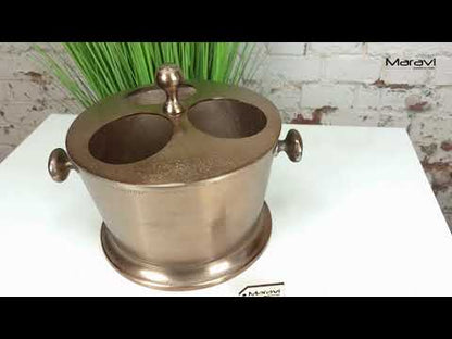 Chuhan Wine Ice Bucket 3 Bottle Sections Champagne Gold Product Video