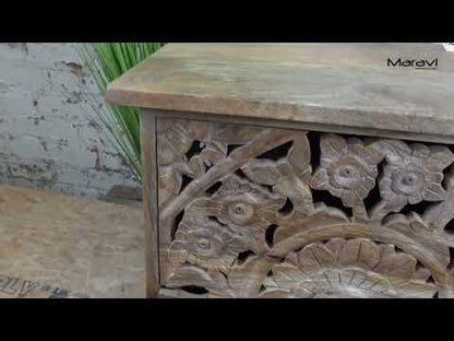 Devika Mango Wood Bedside Cabinet 2 Drawer