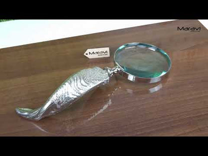 Zorani Magnifying Glass Vintage Style Silver Horn Handle