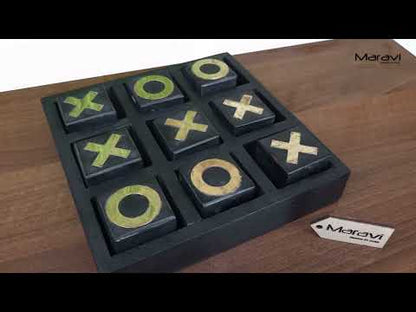 Elora Wooden Tic Tac Toe Game Antiqued Black Product Video