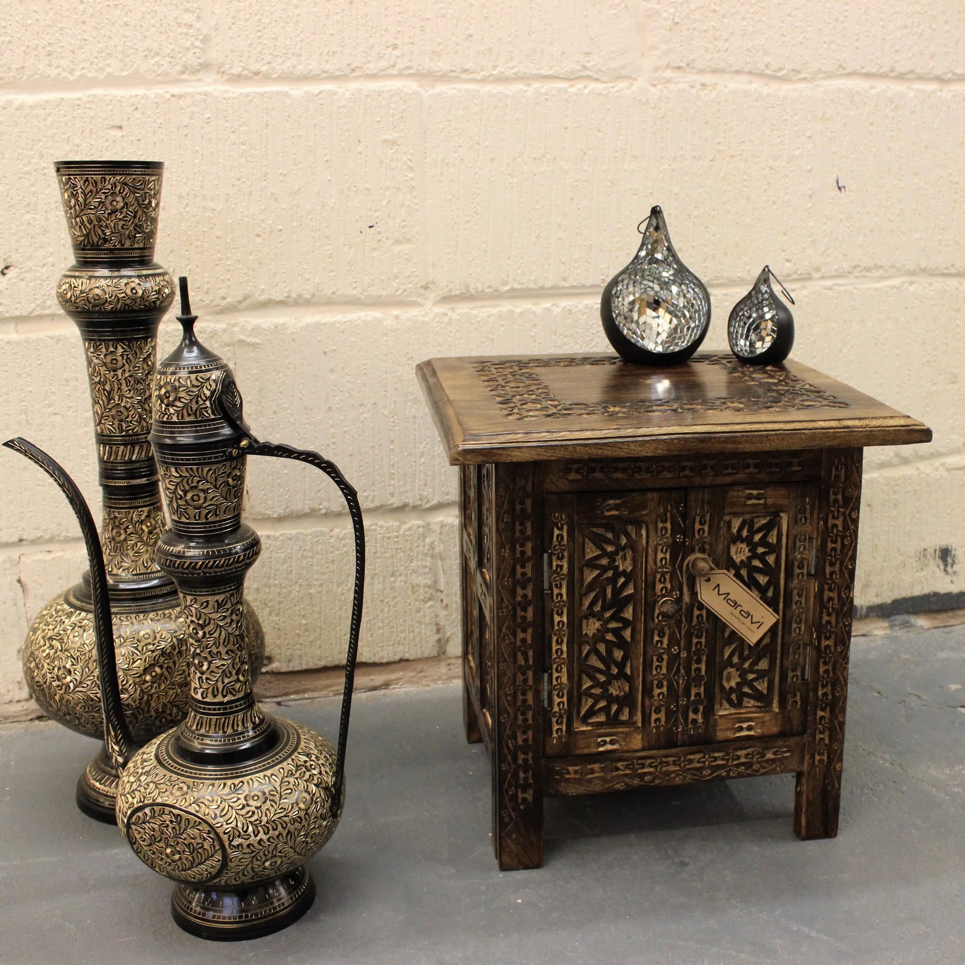Dal Small Moroccan Style Side Table Front View