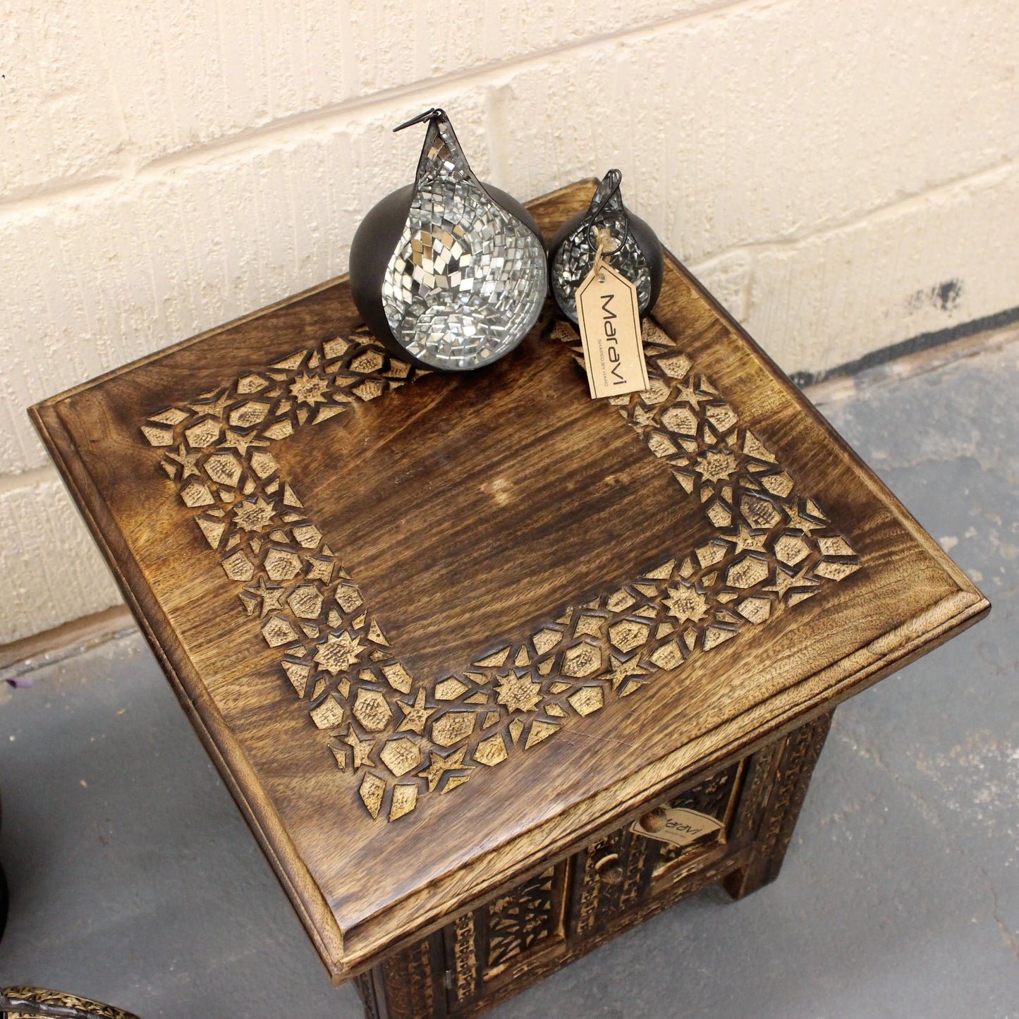 Dal Small Moroccan Style Side Table Top View