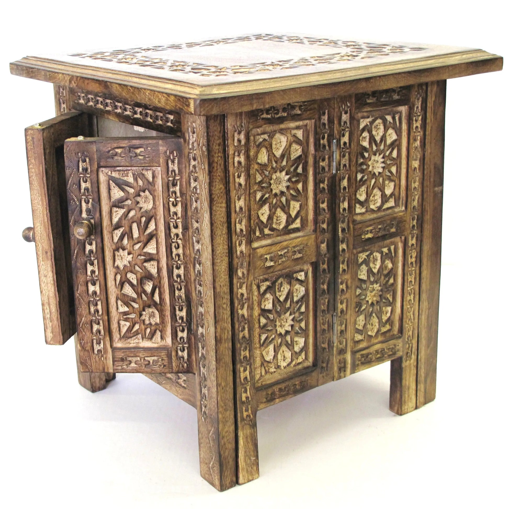 Dal Small Moroccan Style Side Table Doors Open White Background