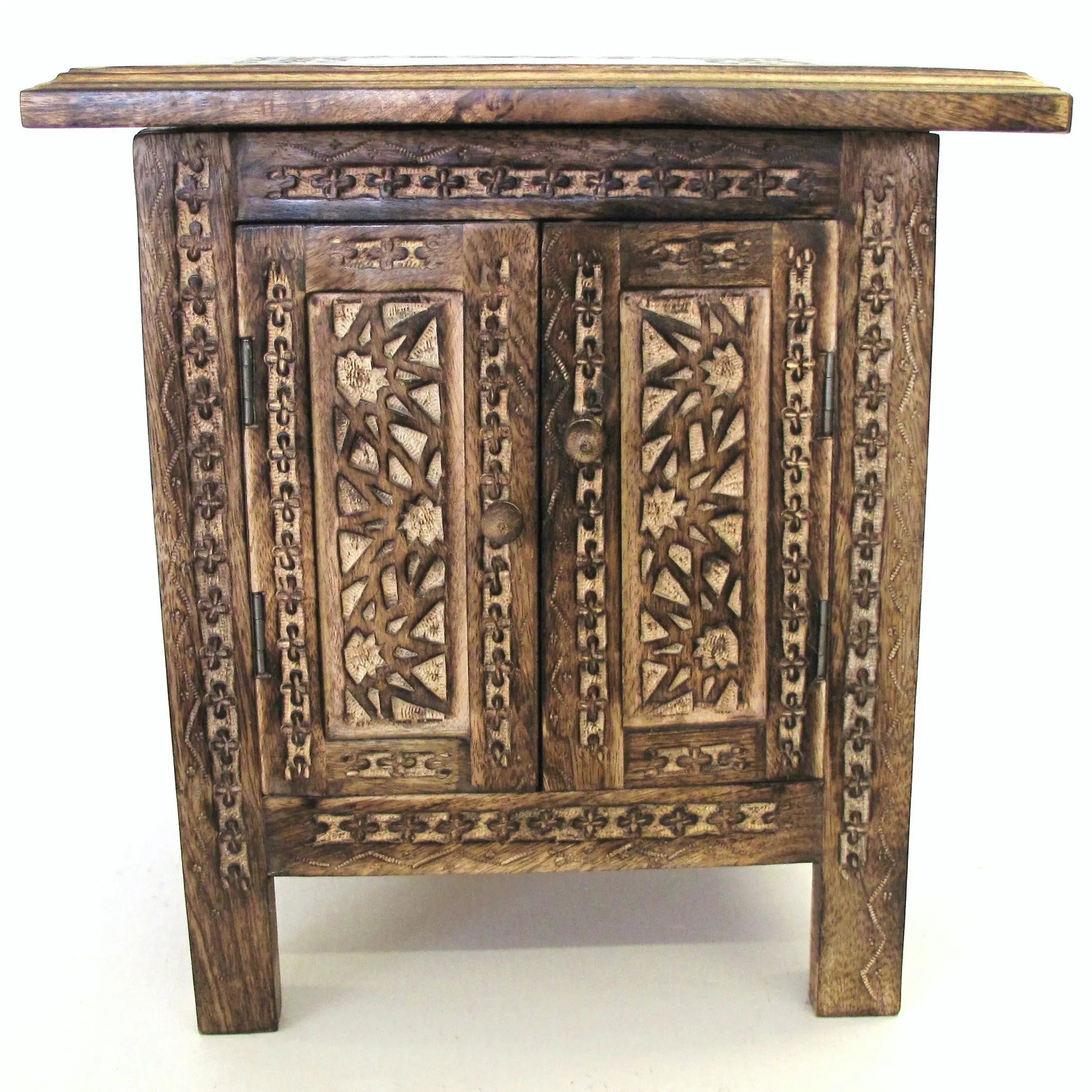 Dal Small Moroccan Style Side Table Front View White Background