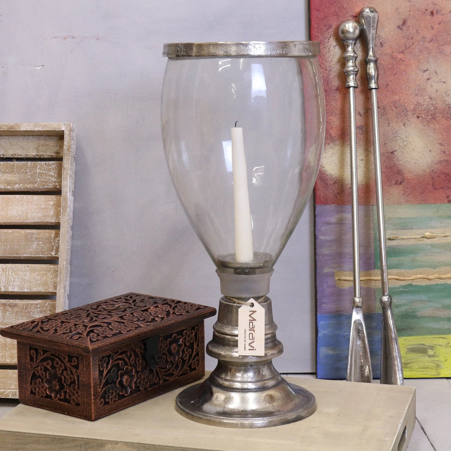 Badli Vintage Glass Hurrican Candle Holder