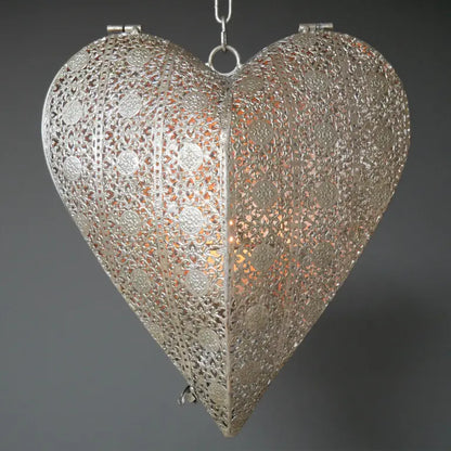 Lata Heart Decoration Hanging Tea Light Lantern - Alternative Main Image