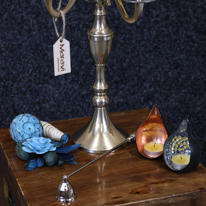 Baloki Antiqued Candle Holder 5 Candle Tabletop Candelabra 42cm Maravi