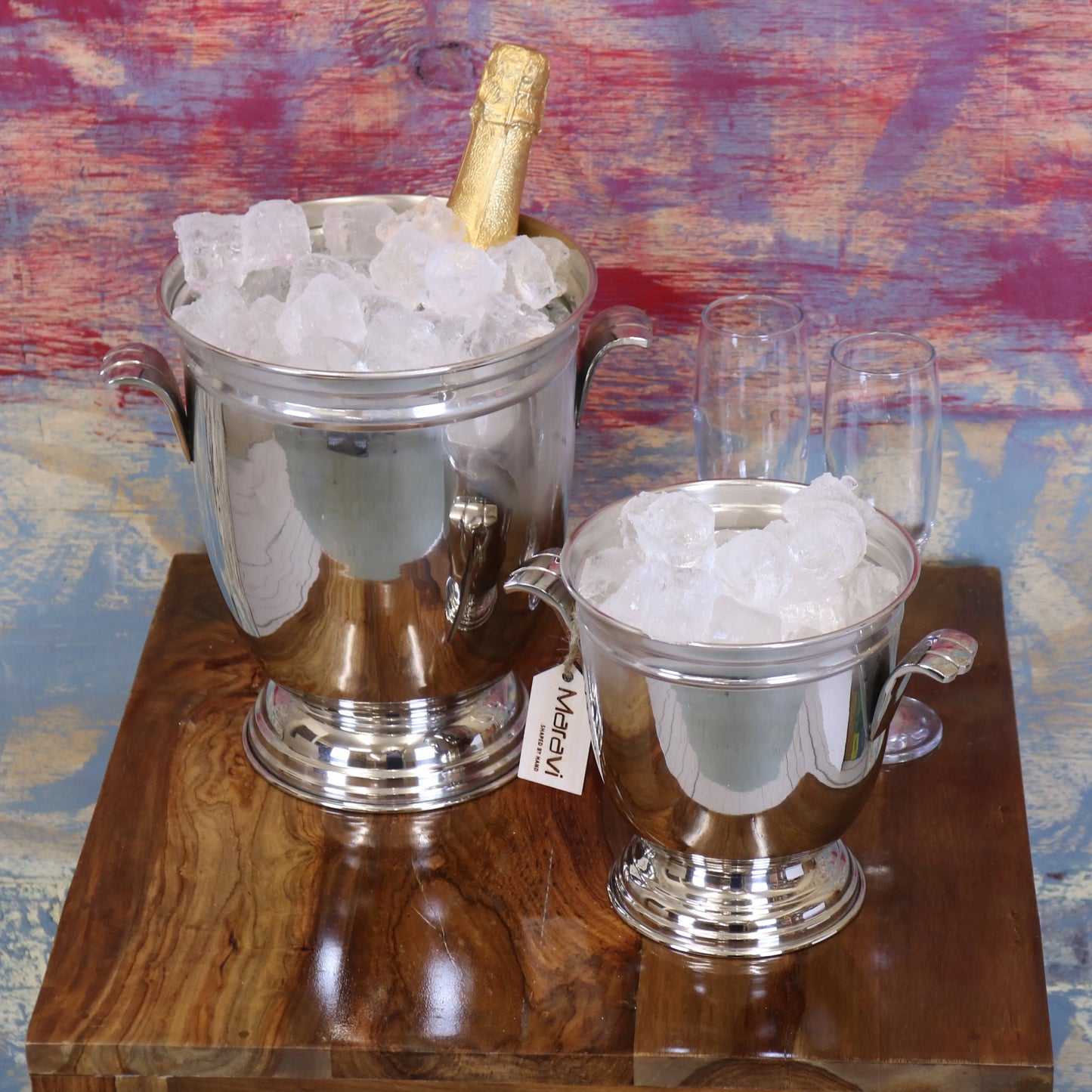 Lehal Champagne Bucket and Mini Ice Bucket Set with Ice