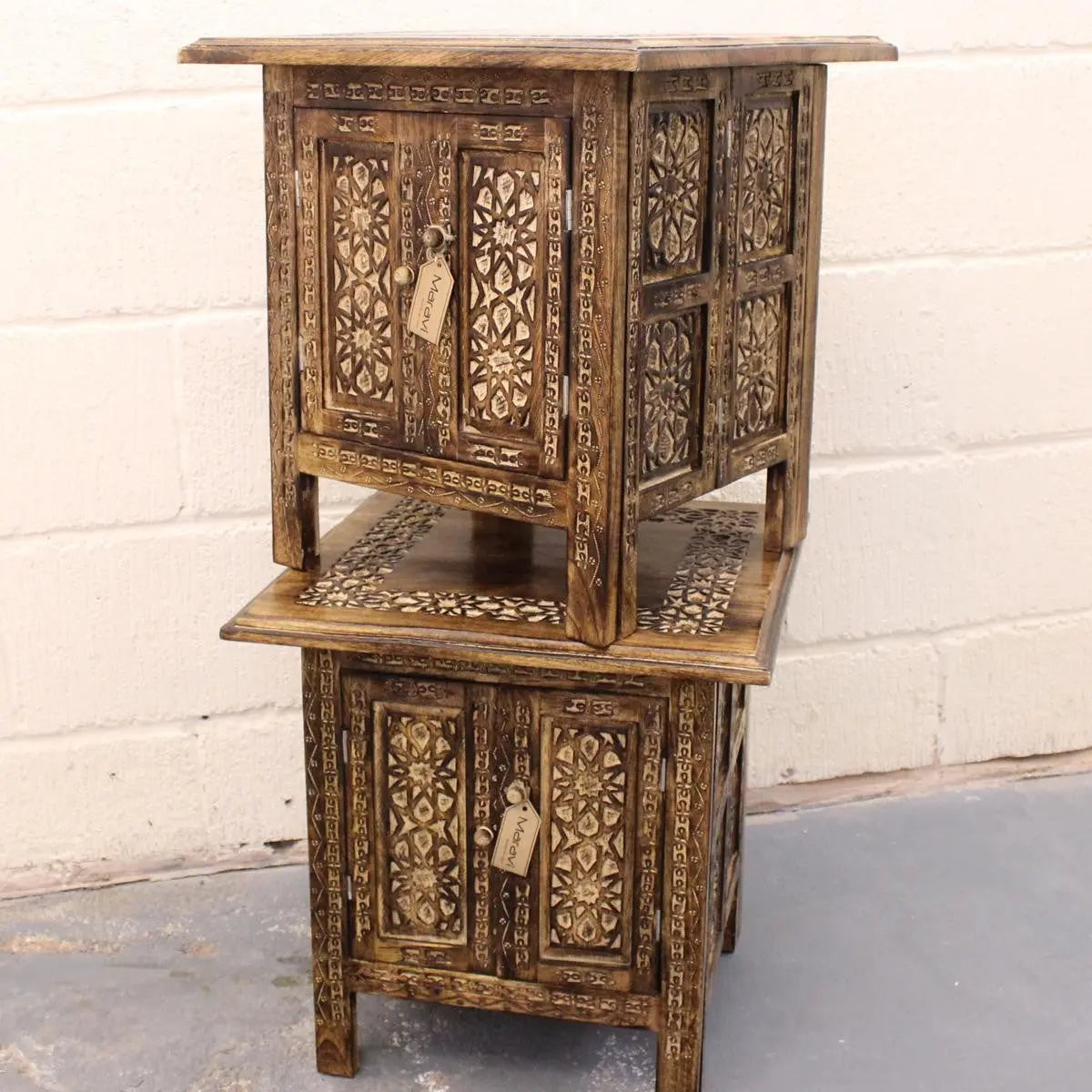 Side Tables Moroccan Style Carving