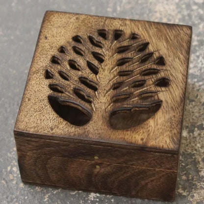 Kilba Wooden Square Storage Box Tree of Life