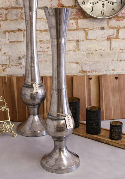 Meda Decorative Tall Metal Vase Small Size