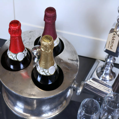 Chuhan Wine Ice Bucket 3 Bottle Section with Lid Top View
