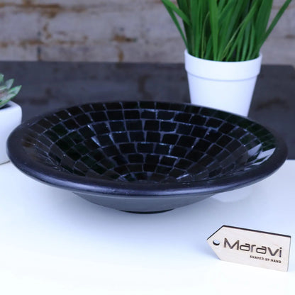Salola Mosaic Bowl 28cm Black Main Image