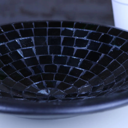 Salola Mosaic Bowl 28cm Black Closeup of Tiles