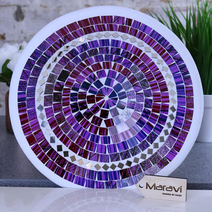 Natas Mosaic Bowl 28cm Purple Upright View