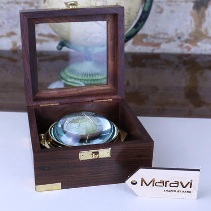 Goli Domed Magnifying Glass Paperweight Shown In Box