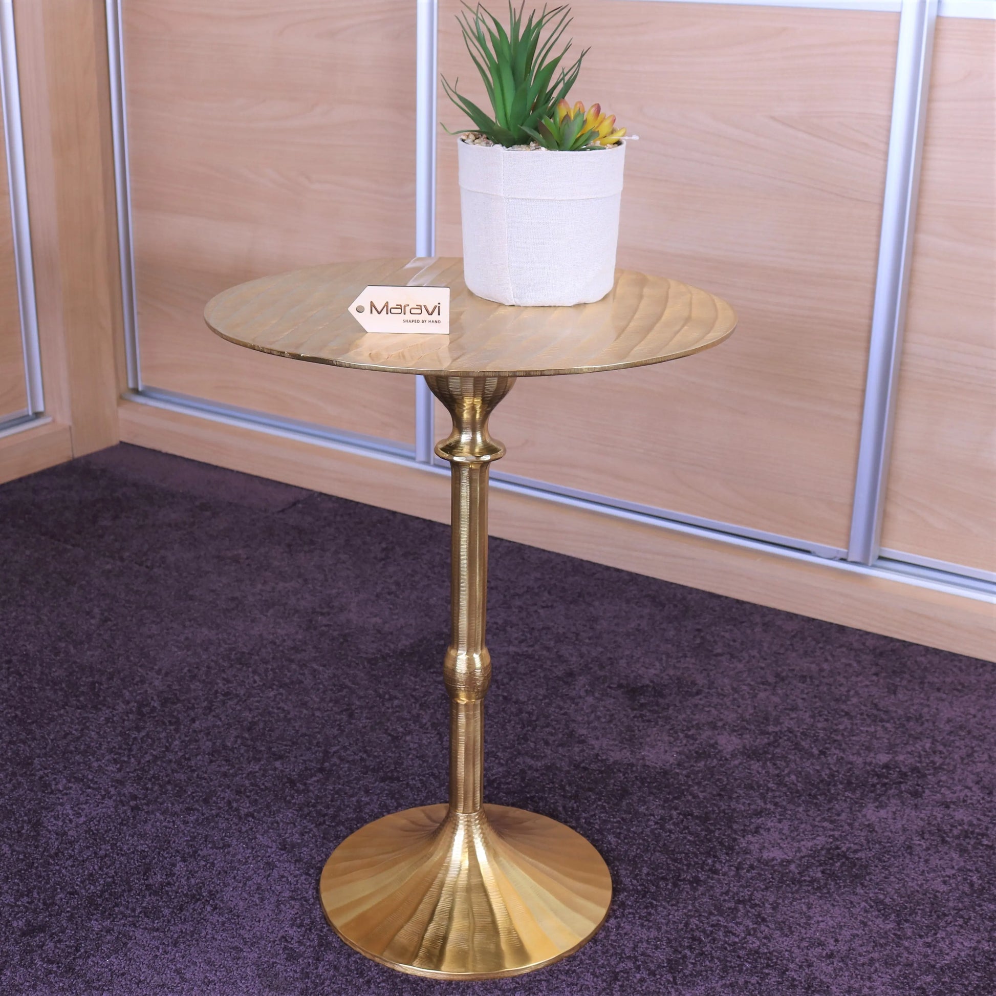 Beel 51cm Round Side Table Gold Main Image