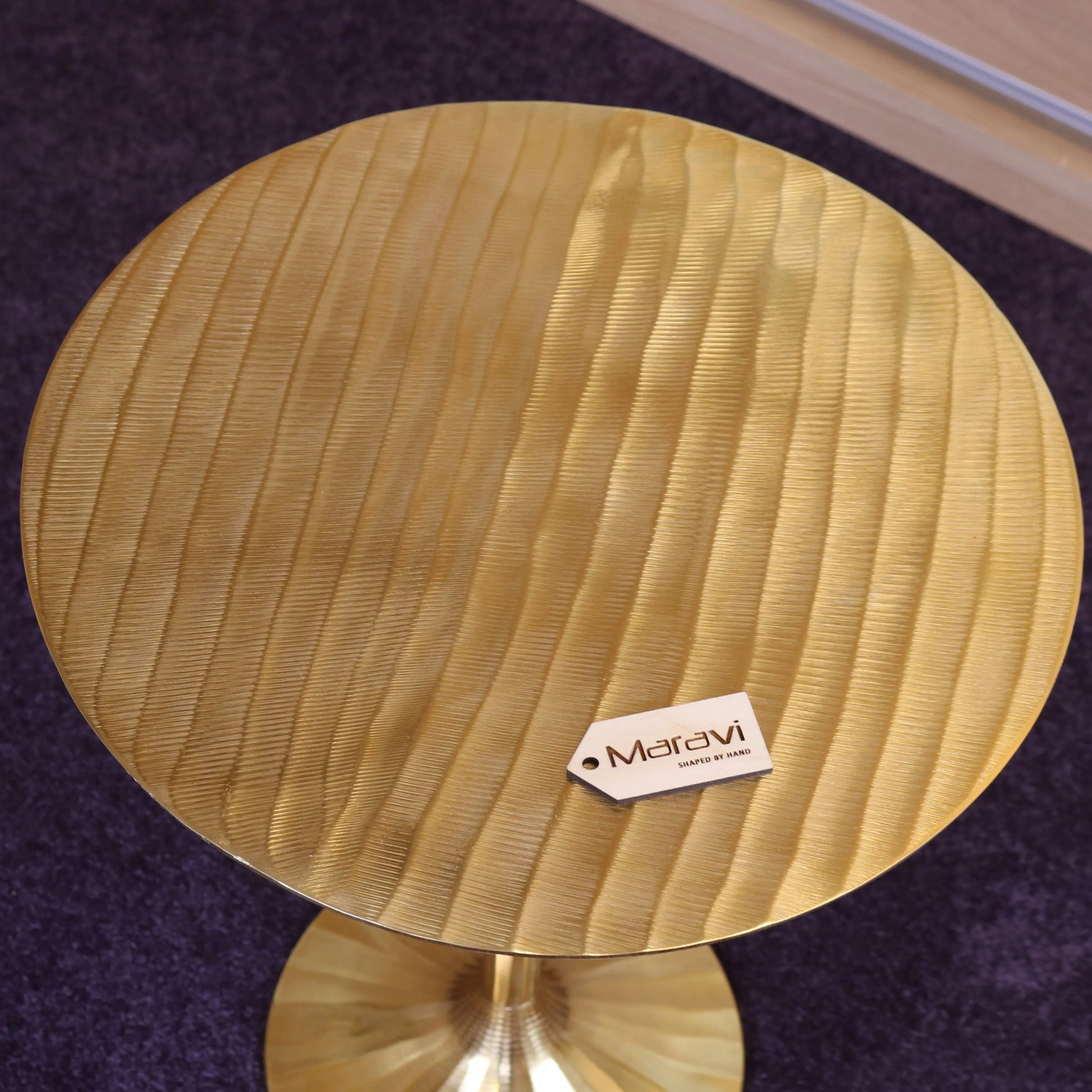 Beel 51cm Round Side Table Gold Table Top