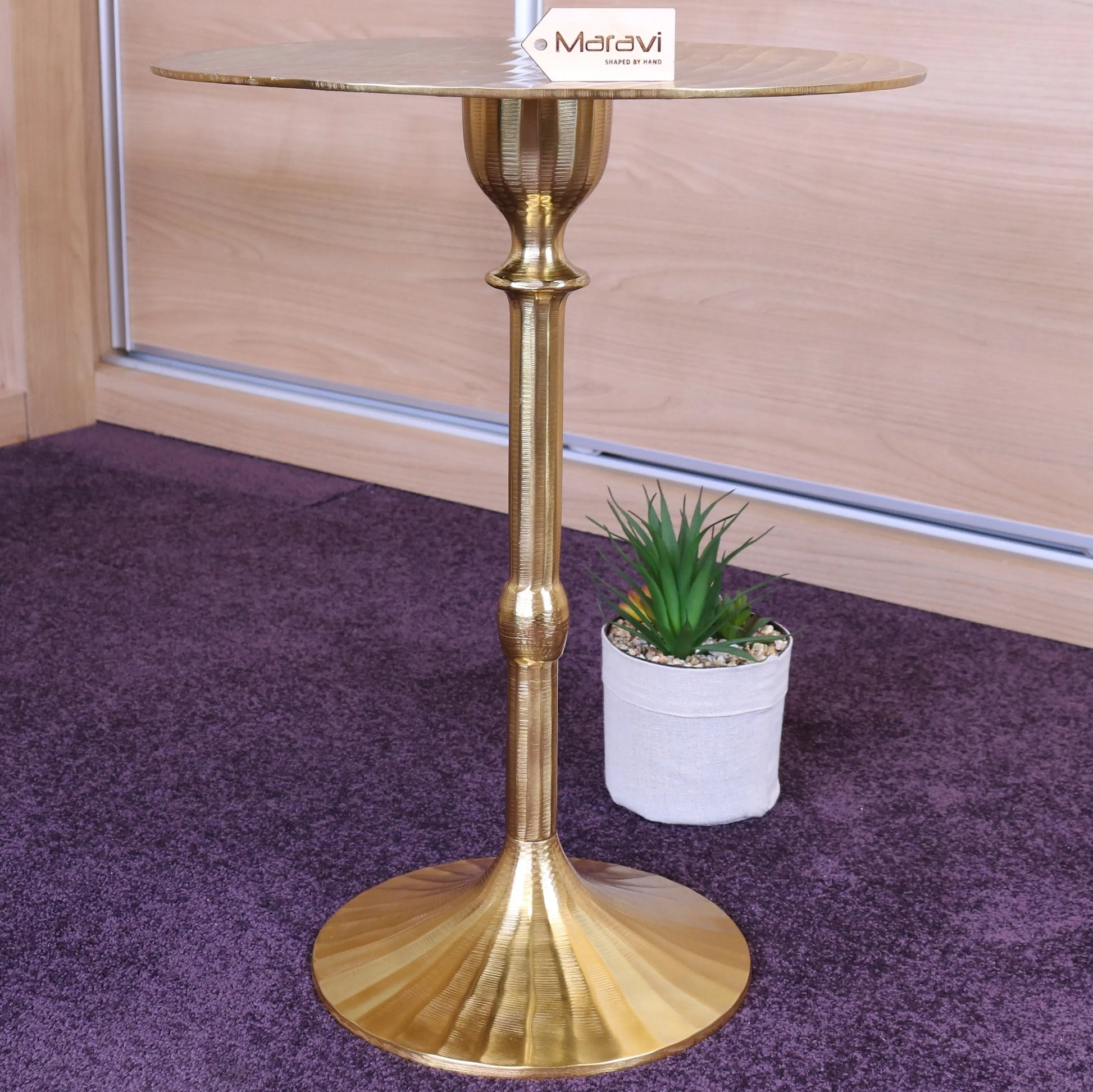 Beel 51cm Round Side Table Side View