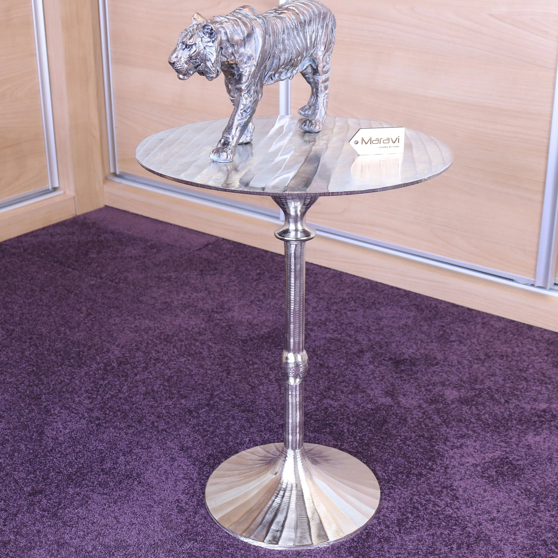 Beel 51cm Round Side Table Silver Main Image