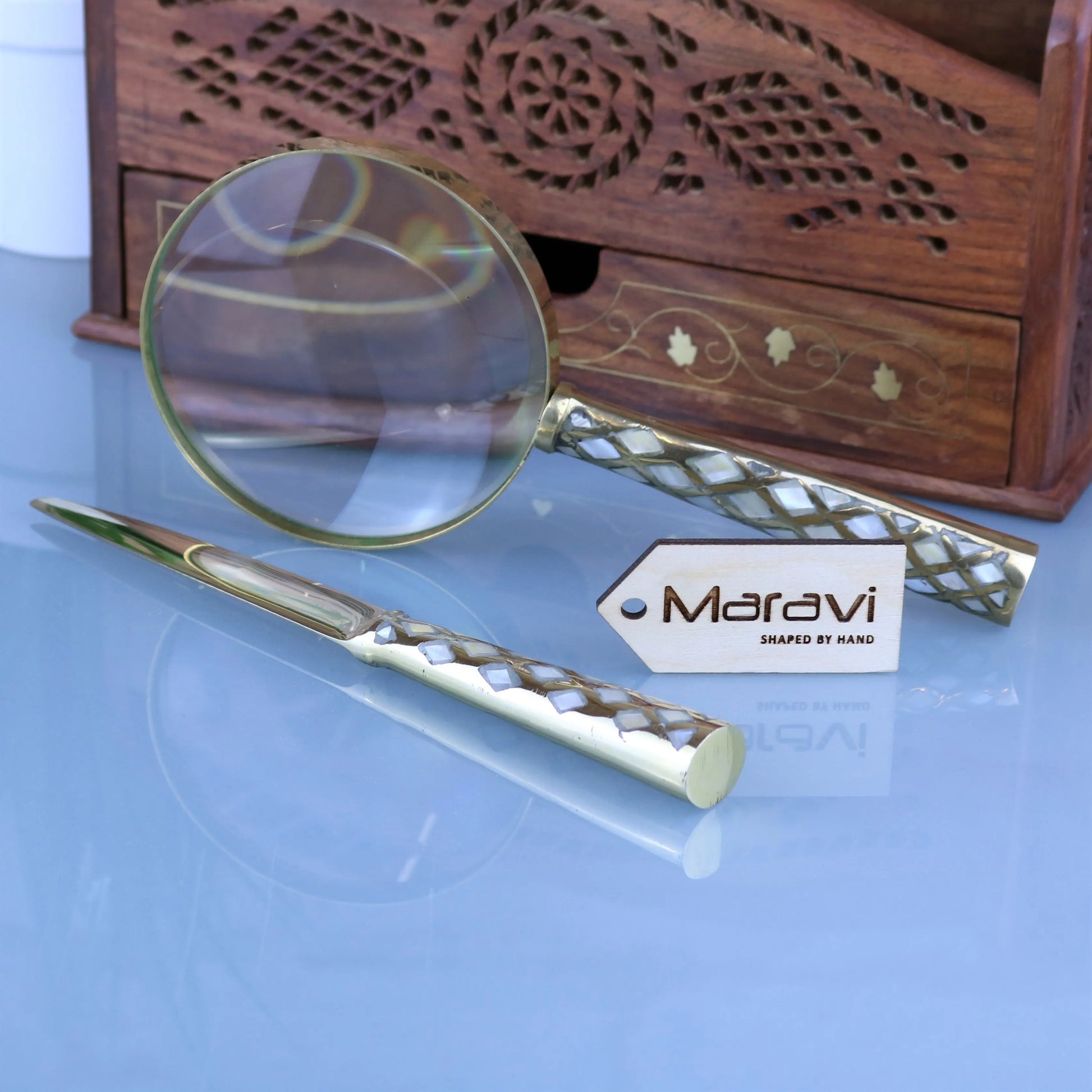Zuari Brass Magnifying Glass and Letter Opener Main Image