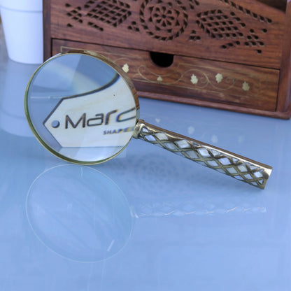 Zuari Brass Magnifying Glass Side View Image