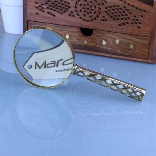 Zuari Brass Magnifying Glass Side View Image