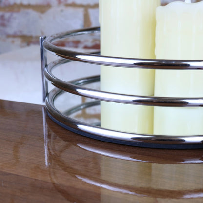 Malli 30cm Luxury Mirrored Candle Plate Sidewall Closeup