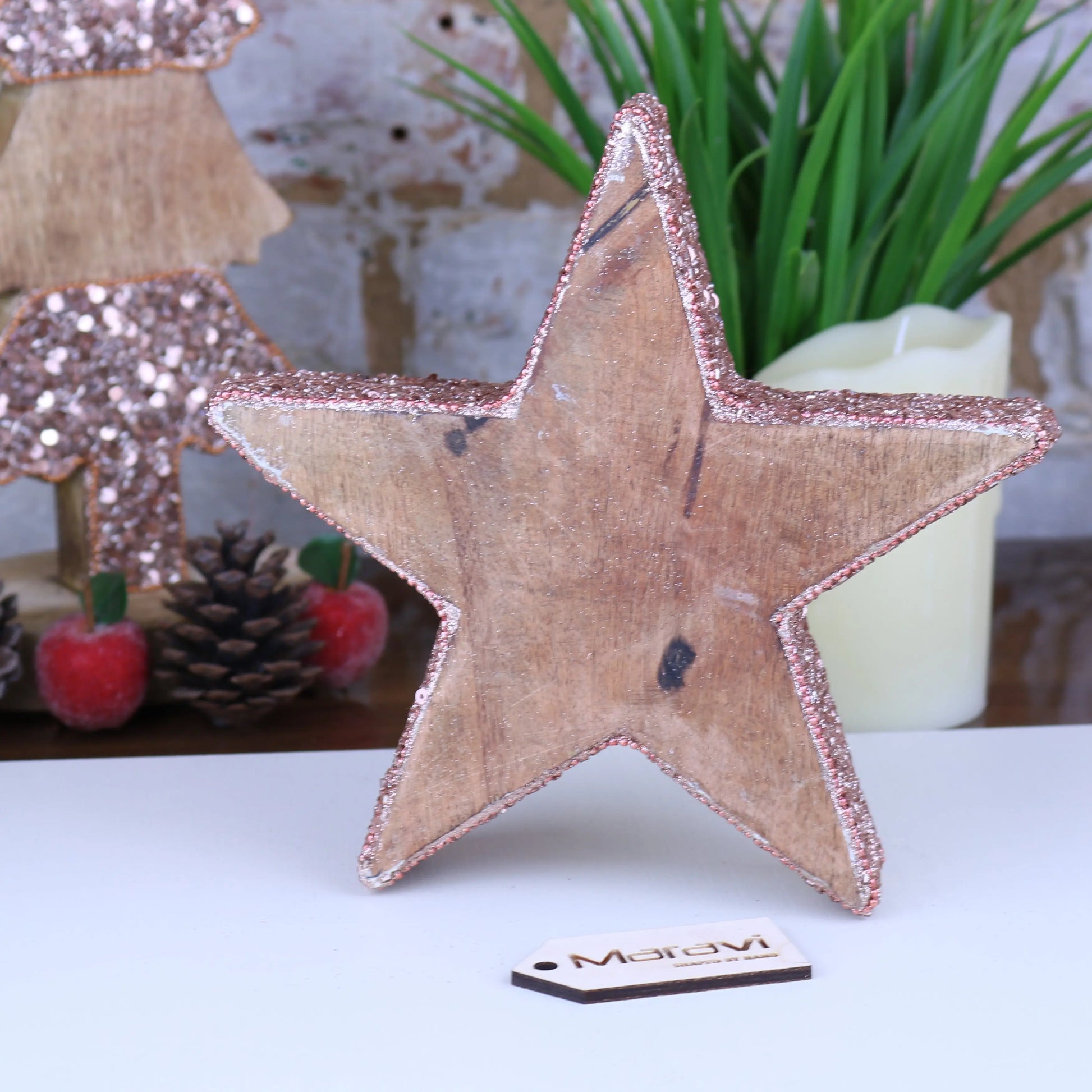 Lovell Decorative Board 20cm Star Copper Jewel Design Maravi