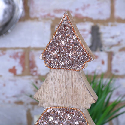 Lovell Christmas Tree Shape Table Decoration Copper Jewel Design 38cm