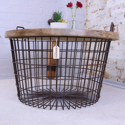 Tilpi Basket Table With Wood Lid