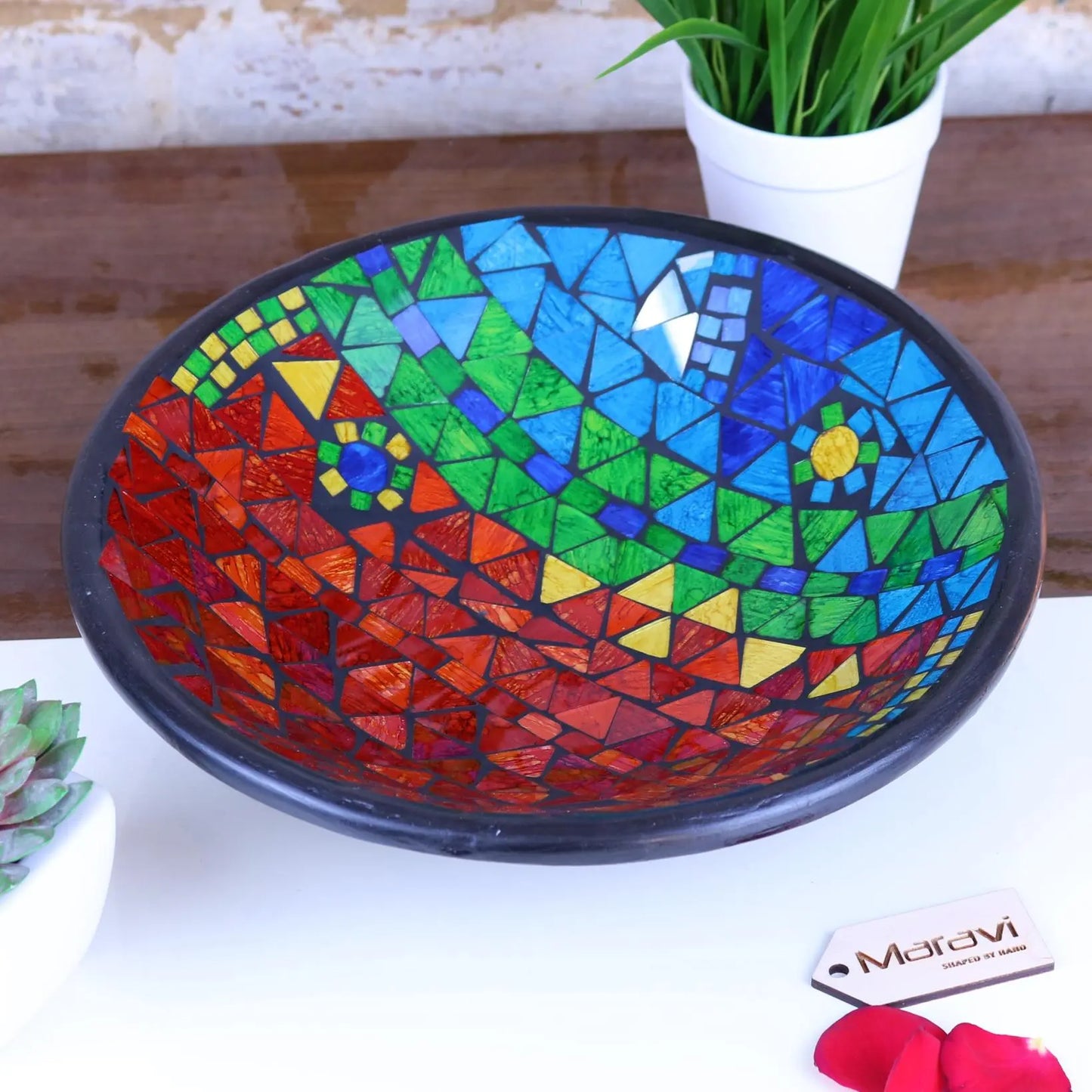 Rania Large Mosaic Bowl Rainbow Multicolour Main Image