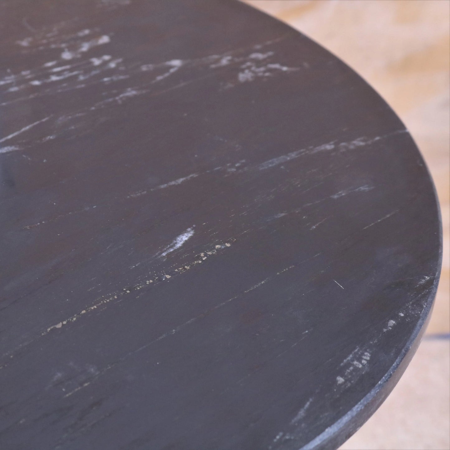 Liwal Black Marble Top Table Gold Legs Closeup of Marble