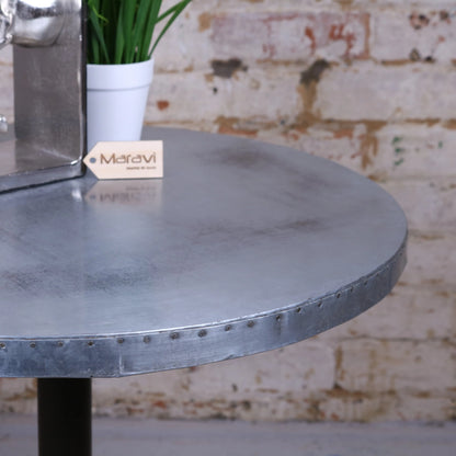 Hatra Industrial Style Metal Side Table Alternative Closeup of Table Edge