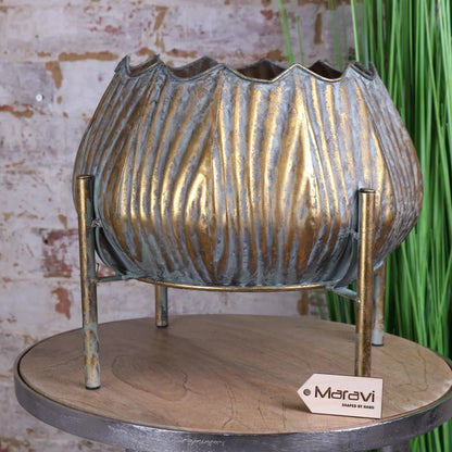Dimma Plant Stand Gold Side View