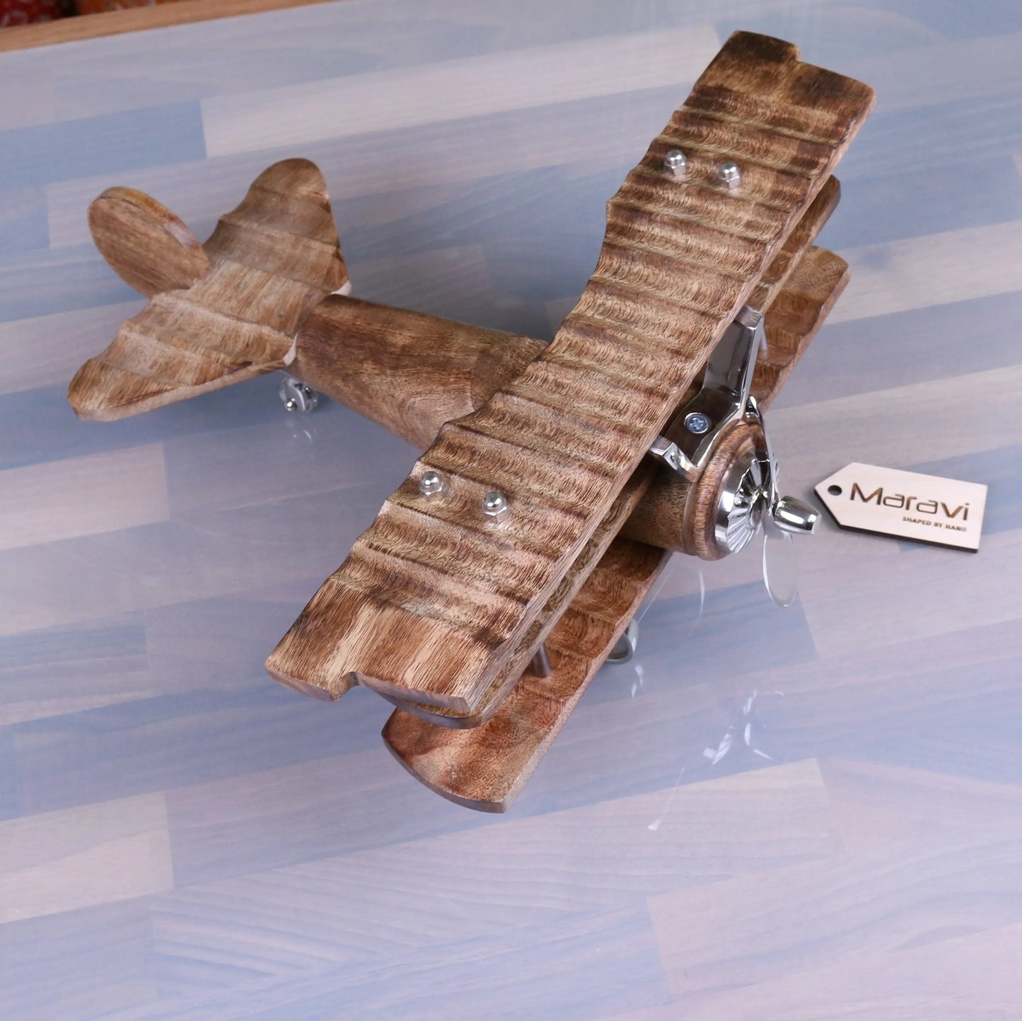 Narpala Wooden Airplane Model Top View