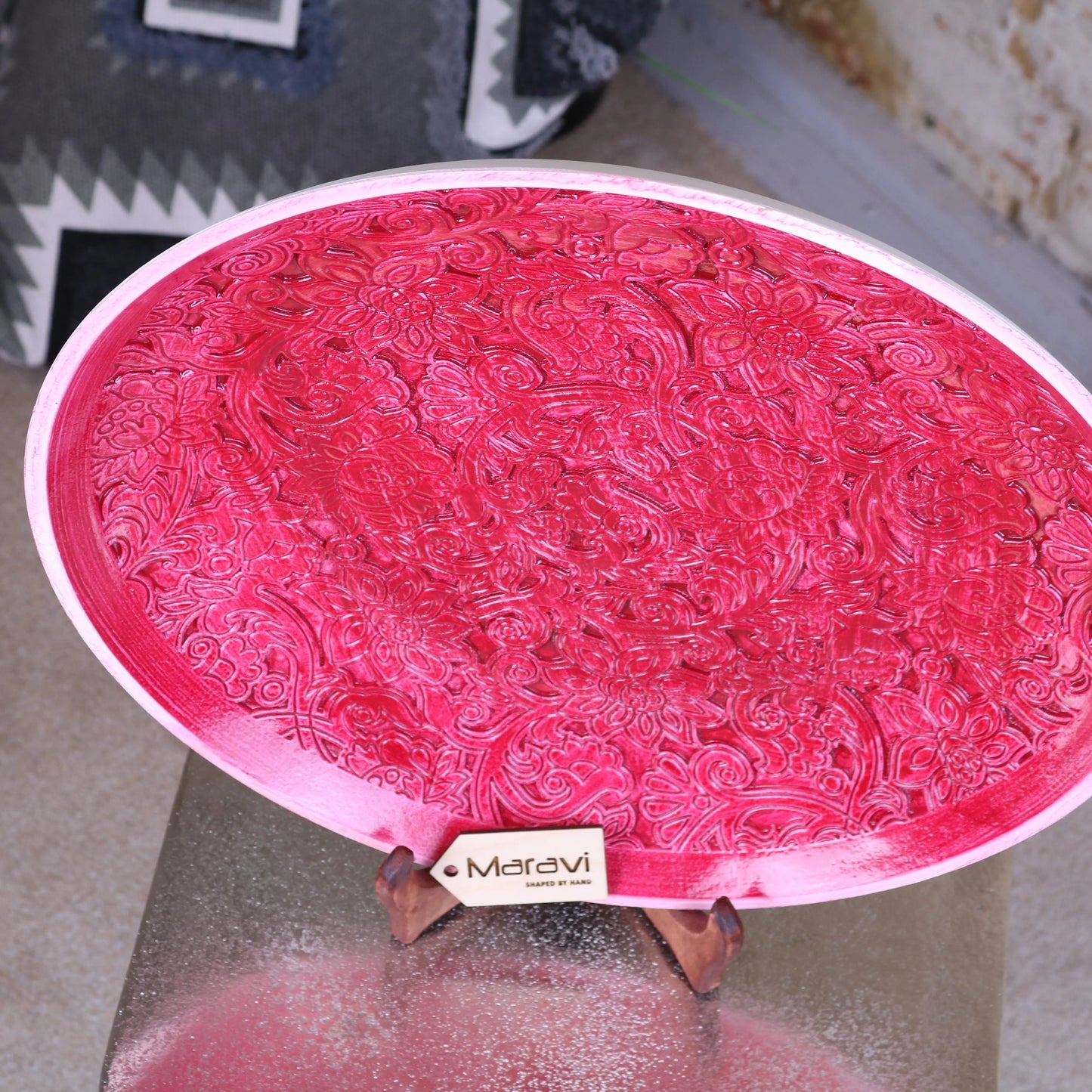 Paluru Fuchsia Pink Large Decorative Bowl Top View