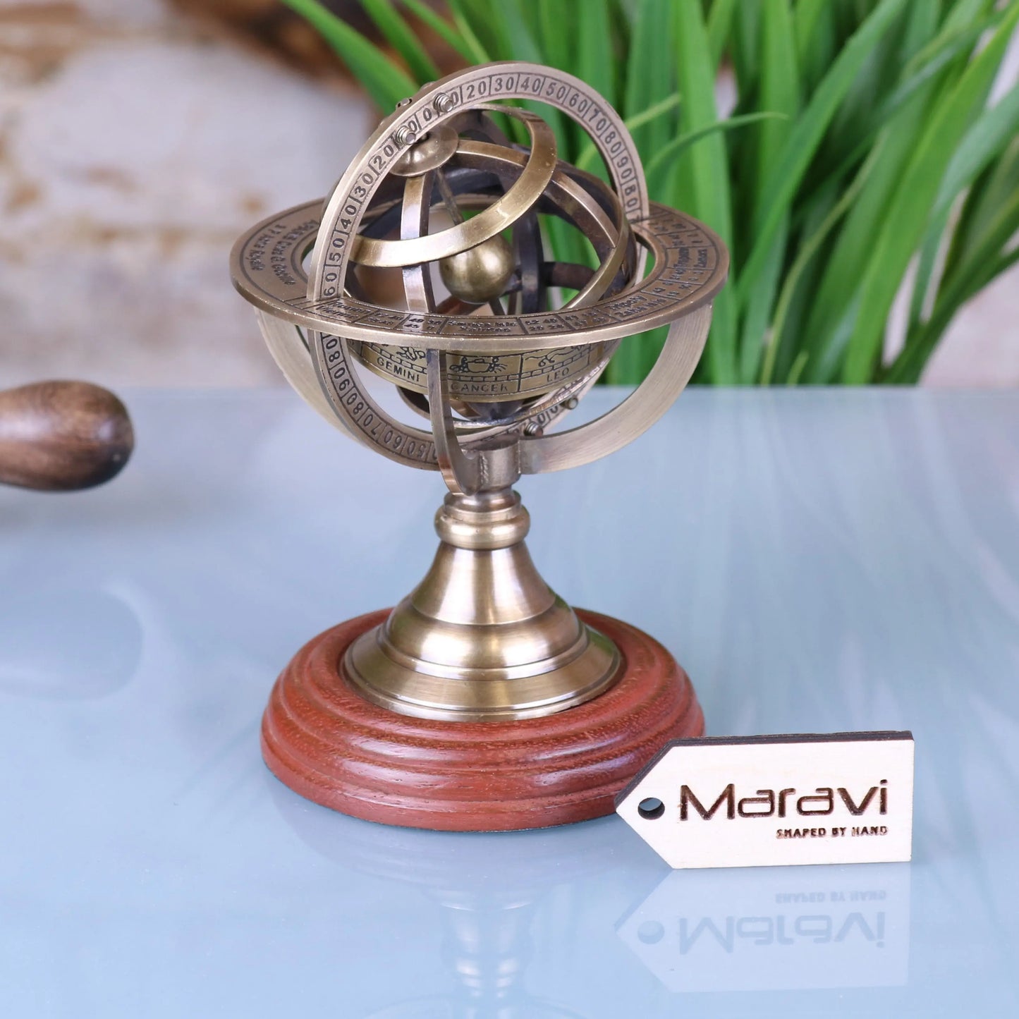Ponnur Brass Armillary Sphere Desk Ornament Paperweight Main Image