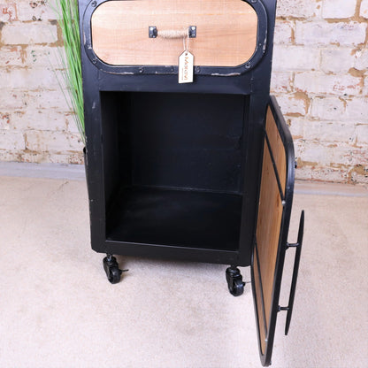 Industrial Bedside Cabinet Showing Interior of Main Compartment