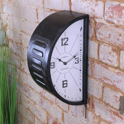 Industrial Railway Style Double Sided Clock Main Image