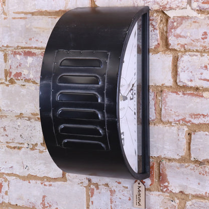 Industrial Railway Style Double Sided Clock Front View