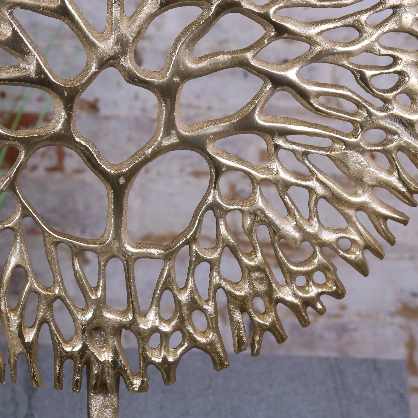 Lolam Metal Gold Coral Sculpture Closeup of Tree