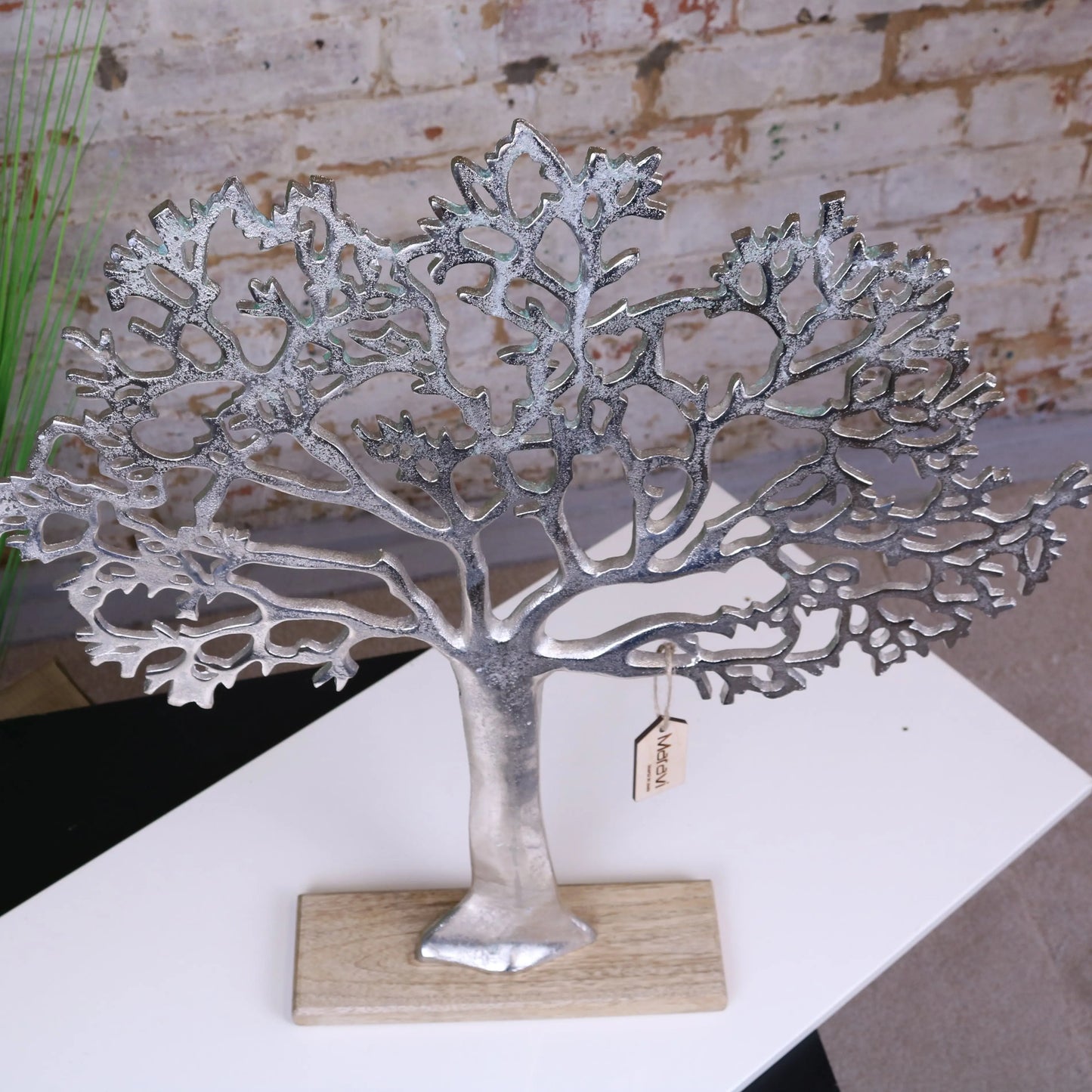 Lolam Tree Sculpture on Mango Wood Base Top View