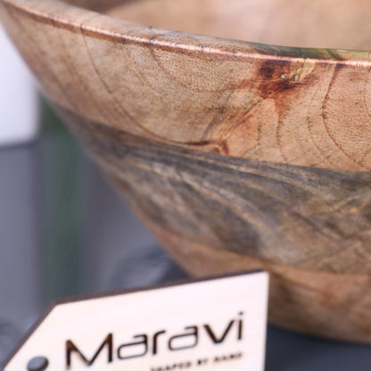 Baddo Large Mug Shape Wooden Bowl Closeup of Wood Grain