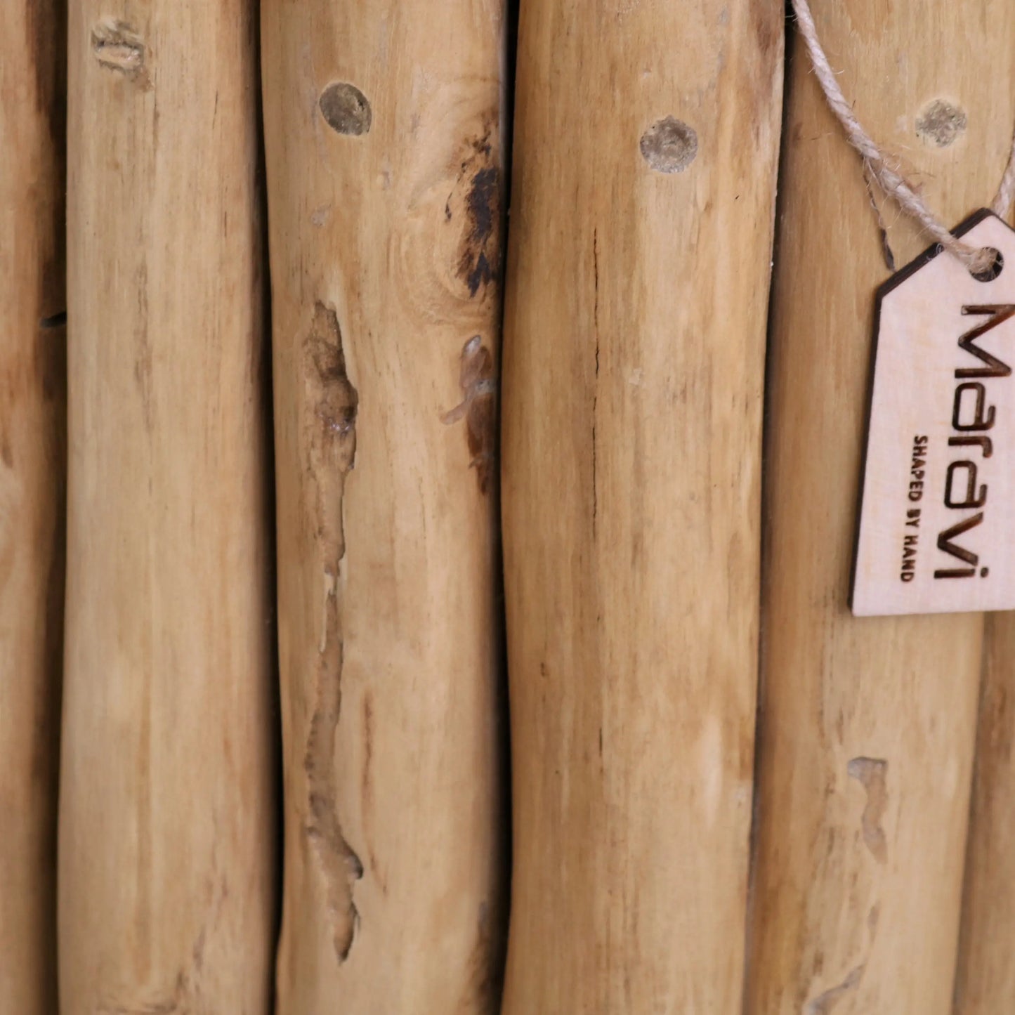 Kini Natural Logs Side Table Closeup of Logs